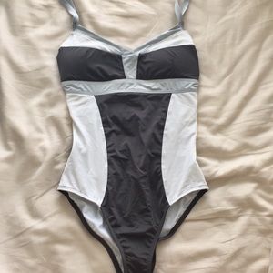 Letarte gray colorblock one piece